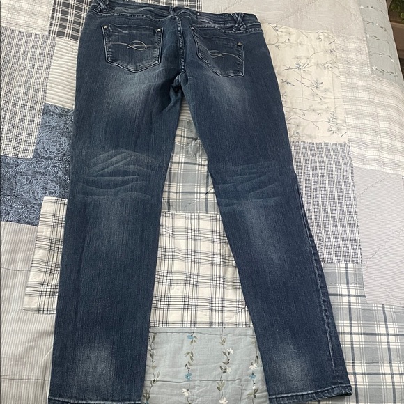 Grace in LA Women's Skinny Jeans - Dark Blue - Picture 1 of 7